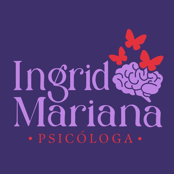 Logo Ingrid Mariana Psicóloga com cérebro e borboletas